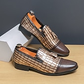 economico Semi-formale-mocassini da uomo in similpelle con motivo coccodrillo marrone e dettaglio nappa – eleganti scarpe eleganti slip-on per occasioni formali e abbigliamento da ufficio