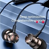 billiga Trådbundna hörlurar-metalltrådad superbashörsnäcka 3,5 mm inbyggd mikrofon handfri brusreducering universal headset sporthörlurar