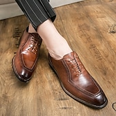 economico Formale-scarpe classiche da uomo in stile oxford marrone con dettagli brogue - eleganti calzature formali per lavoro ed eventi