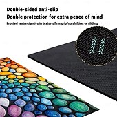 cheap Mats &amp; Rugs-Pebble Bathroom Rug, Polyester Rectangle Door Mat, Super Absorbent, Non-Slip, Easy-to-Clean, Stain-Resistant Bath Mat