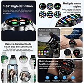 tanie Smartwatche-imosi 1,53 calowy inteligentny zegarek fitness zegarek do biegania bluetooth krokomierz przypomnienie o połączeniach tracker snu kompatybilny z androidem ios kobiety mężczyźni rozmowy bez użycia rąk