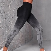 abordables Leggings et collants de yoga-Pantalon de yoga Leggings de yoga Femmes Yoga Entraînement en salle Pilates Collants Taille haute Teinture par nouage Automne Des sports Tenues de Sport Élastique Mince Noir Blanche