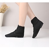 preiswerte Jazztanzschuhe-schwarze High-Top-Tanzschuhe zum Schnüren für Profis – bequeme, flexible Sohle für Ballett, Jazz und Bühnenauftritte