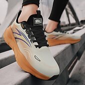 billige Sneakers til herrer-løpesneakers med varmt fôr for menn, lette, polstrede atletiske sko med snøredesign for vintersport utendørs og daglig bruk