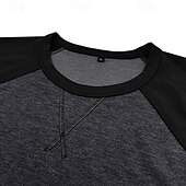 economico magliette di base-Per uomo Maglietta Camicia a Maniche Lunghe Felpa Manica Lunga Girocollo Estate Tinta unica Quotidiano Casual Stile da Strada Blocco di colore All&#039;aperto Streetwear Casual Nero Blu Grigio chiaro