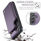 abordables Coques Samsung-téléphone Coque Pour S24 S24 Ultra Plus S24 FE S23 S22 S21 S20 Ultra Plus FE A55 A35 A25 A15 5G A54 A34 A14 A53 A33 A23 A13 S25 Ultra Coque Arriere Avec Support Fente pour carte Antichoc Rétro TPU PC