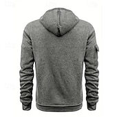 voordelige basic hoodies voor heren-Voor heren Trui met capuchon Hoodie met kwartrits Zwart Wijn Marineblauw blauw Bruin Capuchon Effen Zak Sport &amp; Outdoor Dagelijks Feestdagen Polyester Streetwear Basic Casual Lente &amp; Herfst Kleding