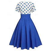 economico Vestiti-Retrò Vintage Anni 1950 Abito vintage Vestito Mascherata Pois Linea ad A Per donna Carnevale Capodanno Mascherata Casual Quotidiano Addio al Nubilato Adulti Vestito