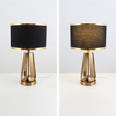 abordables lámpara de noche-Lámpara de mesa, lámpara de mesa de hierro, lámpara de escritorio americana, lámpara de noche para dormitorio, lámpara de mesa de estudio moderna para sala de estar, lámparas de escritorio doradas