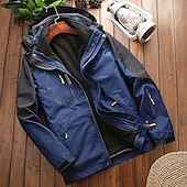preiswerte Softshell-, Fleece- &amp; Wanderjacken-Herren 3-in-1-Jacken wandern Skijacke Winter Draussen Fleecejacke für Wanderer Winter Draussen warm Wasserdicht Windundurchlässig Abnehmbares Vlies Kapuzenshirt Windbreaker Windjacke Trench Coat