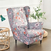 cheap Wingback Chair Cover-Stretch Printed Wingback Chair Cover Armchair Cover Durable and Elastic Slipcover with Stylish Print Design Perfect for Protecting and Refreshing Your Wingback Chair Ideal for Home Decor
