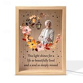 baratos Presente Memorial-Moldura de foto personalizada com iluminação usb, luz noturna de acrílico personalizada, presentes memoriais para a perda de um ente querido, decoração de lembrança