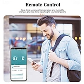 abordables Electrodomésticos-Sensor de temperatura y humedad inteligente Tuya Wifi/Zigbee, termómetro higrómetro para interiores con pantalla LCD, compatible con Alexa y Google Home