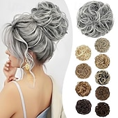 abordables Chignons-chignons Chignon A Clipser Cheveux Synthétiques Pièce de cheveux Extension des cheveux Bouclé Soirée du quotidien Usage quotidien Rouge Bordeaux Marron Grise