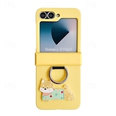 cheap Samsung Cases-Phone Case For Z Flip 6 Z Flip 5 Z Flip 4 Z Flip 3 Ring Buckle Shockproof Retro TPU Silicone