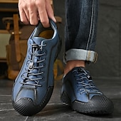 abordables Baskets-baskets décontractées en similicuir marron pour hommes avec lacets élastiques réglables - semelle antidérapante durable, coupe confortable pour un usage quotidien