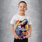 economico Animali 3D per Ragazzo-Da ragazzo 3D Pop art Animali Dinosauro maglietta T-shirt Manica corta Estate Primavera Di tendenza Essenziale Bambino 4-12 anni Girocollo Esterno Informale Giornaliero Standard