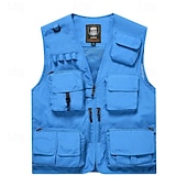 preiswerte Westen-Herren Weste für Wanderer Wander-Fleeceweste Ärmellos Weste Außen Atmungsaktiv Komfortabel Mehrere Taschen Polyester Schwarz Armeegrün Rot Jagd Angeln Klettern