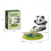 olcso Építőjátékok-aranyos panda mini építőkockák készletek cuki táskákhoz mikro mini építőjáték téglák felnőtteknek bulik gyerekeknek fiúk lányok 12-14