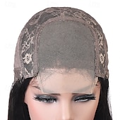 cheap Human Hair Lace Front Wigs-Remy Human Hair 4*4 transparent lace Loose Deep human hair wig Natural color Lace wig 150% density