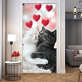 abordables Mariage-décorations extérieures de la Saint-Valentin, couvre-portes, tapisserie de porte, rideau de porte, décoration, toile de fond, bannière de porte intérieure/extérieure pour porte d'entrée, couple de