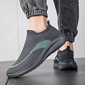 economico Sneakers da uomo-sneakers slip-on rosse leggere da uomo | tomaia in flyknit traspirante con suola comoda per attività casual e sportive