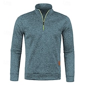 preiswerte Herrenpullover-Herren Pullover Strickpullover Pullover mit Viertelreißverschluss Gerippt Stricken Standard Strick Glatt Viertel Postleitzahl Modisch Basic Urlaub Freizeitskleidung Bekleidung Herbst Winter Schwarz
