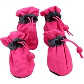 cheap Boots &amp; Paw Protectors-Dog Cat Pets Boots / Shoes Rain Boots Anti-Slip Waterproof Sneaker Solid Colored For Pets Waterproof Fabric Black