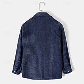 Недорогие Мужские рабочие рубашки-Муж. Рубашка Вельветовая рубашка Верхняя рубашка Полотняное плетение Повседневные на открытом воздухе Темно синий Длинный рукав Зима Весна &amp; осень Одежда Теплый