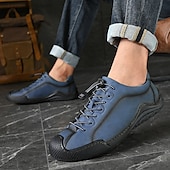 abordables Baskets-baskets décontractées en similicuir marron pour hommes avec lacets élastiques réglables - semelle antidérapante durable, coupe confortable pour un usage quotidien