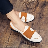 cheap Semi-Formal-Men&#039;s Loafers &amp; Slip-Ons Penny Loafers Suede Nylon Comfortable Slip Resistant Loafer Buckle White Green Color Block