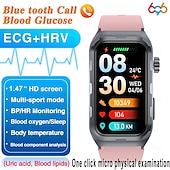 tanie Inteligentne bransoletki-696 TK79 Inteligentny zegarek 1.47 in Inteligentne Bransoletka Bluetooth EKG + PPG Monitorowanie temperatury Krokomierz Kompatybilny z Android iOS Damskie Męskie Powiadamianie o wiadomości IPX-0 27mm