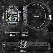 abordables Pulseras inteligentes-696 i121 Reloj inteligente 2.01 pulgada Pulsera inteligente Bluetooth Podómetro Recordatorio de Llamadas Seguimiento del Sueño Compatible con Android iOS Hombre Llamadas con Manos Libres Recordatorio
