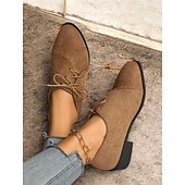 abordables années 1930-chaussures oxford en faux suède marron à imprimé léopard - chaussures plates à lacets élégantes pour femmes, parfaites pour les looks décontractés et vintage