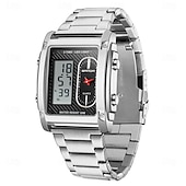 abordables Montres numériques-SANDA Hommes Montre Digitale Extérieur Mode Décontractée Montre Bracelet Lumineux Chronomètre Fonction réveille Calendrier Gel de Silicone Bracelet en acier inoxydable Suivre