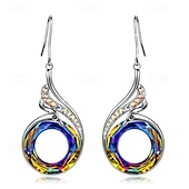 abordables Boucles d&#039;oreilles-Boucle d&#039;Oreille Créoles Le style rétro Séries de totem Des boucles d&#039;oreilles Bijoux Bleu / Violet / Vert Pour Soirée 1 paire