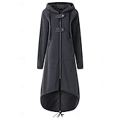 abordables Sweatshirts et Hoodies Texturés-Femme Décontractées manche longue Sweat à capuche Hauts longs Plein Air Quotidien Zippé Poche Noir Gris Automne Hiver