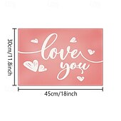 お買い得  Placemats＆Coasters＆Trivets-バレンタインデーのプレースマット4枚セット。ハートやバラの模様が特徴のロマンチックで装飾的なテーブルマット。丈夫で耐熱性があり、ダイニングテーブルの装飾に愛のタッチを加えるのに最適です。