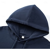 cheap Men&#039;s Elite Hoodies &amp; Sweatshirts-Men&#039;s Hoodie Black White Navy Blue Hooded Plain Pocket Christmas Gifts Work Sports &amp; Outdoor Active Cool Basic Fall Winter Clothing Apparel Hoodies Sweatshirts  Long Sleeve