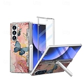 olcso Samsung-tokok-Telefontok Z Fold 6 pénztárca tok állványtartóval ceruzatartó ütésálló retró TPU PC