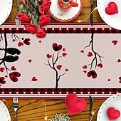 abordables Chemins de Table-chemin de table rose pour la Saint-Valentin, décoration de table florale romantique avec un élégant design de rose, parfait pour ajouter une touche d&#039;amour et d&#039;élégance à votre dîner de la