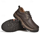 economico Semi-formale-scarpe da trekking da uomo in similpelle marrone con chiusura a lacci - comode e resistenti, perfette per le avventure all&#039;aria aperta