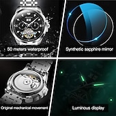 baratos Relógio Automático-Masculino Relógio mecânico Moda Relógio Casual Relógio de Pulso Automático - da corda automáticamente Luminoso Calendário Data Semana Aço Assista