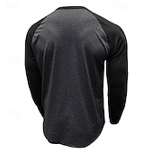 economico magliette di base-Per uomo Maglietta Camicia a Maniche Lunghe Felpa Manica Lunga Girocollo Estate Tinta unica Quotidiano Casual Stile da Strada Blocco di colore All&#039;aperto Streetwear Casual Nero Blu Grigio chiaro