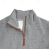 baratos Suéteres básicos-Homens Moletom Moletom com zíper Preto Branco Azul Marinha Cinza Claro Cinzento Escuro Meio Zíper Bloco de cor Bolso frontal Textura Desportos e Ar livre Diário Feriado Poliéster Roupa de rua Básico