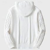 preiswerte Herrenpullover-Herren Pullover Strickpullover Gerippt Gedrehtes Stricken Standard Strick Jacquard Glatt Mit Kapuze Modisch Basic Freizeitskleidung Verabredung Bekleidung Herbst Winter Weiß M L XL