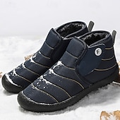 cheap Winter &amp; Snow Boots-Men&#039;s Insulated Winter Snow Boots – Waterproof Slip-On Ankle Boots with Faux Fur Lining, Anti-Slip Sole for Outdoor Hiking &amp; Cold Weather