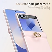 Недорогие Чехлы для Samsung-Чехол для телефона для Samsung Galaxy Z Flip 6 Z Flip 5 Задняя Обложка Кольцевой Застежка Ударопрочный Ретро PC