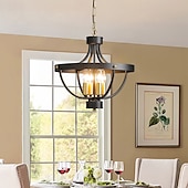 economico Luci a sospensione-Lampadario a 4 luci per sala da pranzo, lampada a sospensione per isola, 110-240 V, 41 cm
