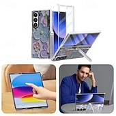 olcso Samsung-tokok-Telefontok Z Fold 6 pénztárca tok állványtartóval ceruzatartó ütésálló retró TPU PC